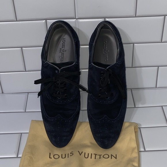 Louis Vuitton Other - Louis Vuitton LV Shoes Oxford Wingtip Dress Shoes UK 8.5 US 9.5 Navy Blue  Suede